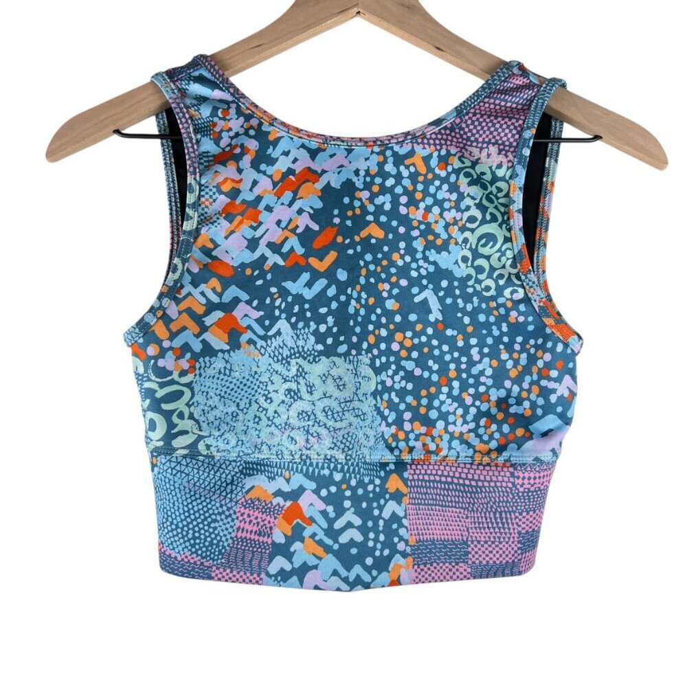 Like New! Anthropologie Multicolor Patterned cropped Sports Bra